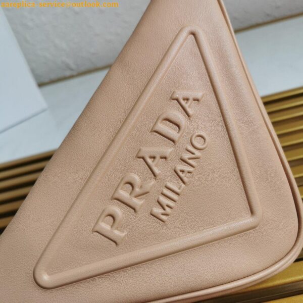 Replica Prada Triangle Shoulder Bag In Beige Calfskin 11