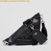 Replica Prada Triangle Shoulder Bag In Black Saffiano Leather 2