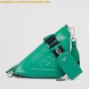 Replica Prada Triangle Shoulder Bag In Green Saffiano Leather 2