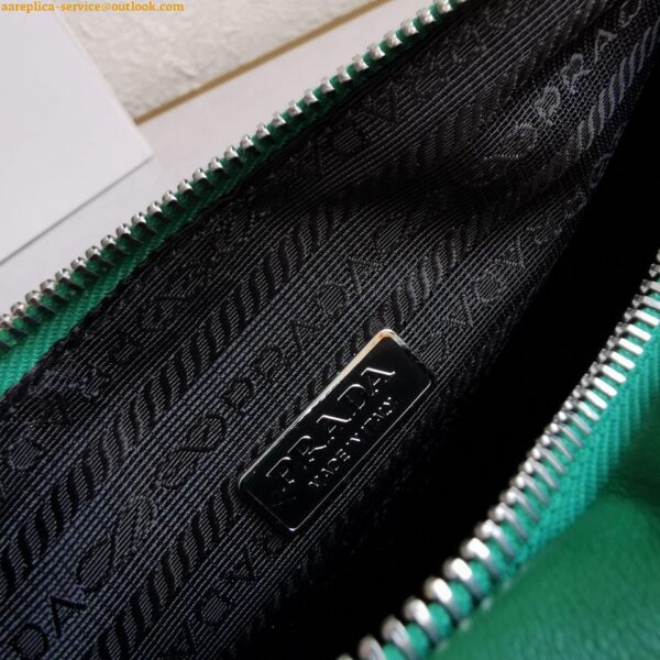 Replica Prada Triangle Shoulder Bag In Green Calfskin 7