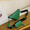 Replica Prada Triangle Shoulder Bag In Green Calfskin