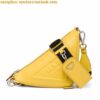 Replica Prada Triangle Shoulder Bag In Yellow Saffiano Leather