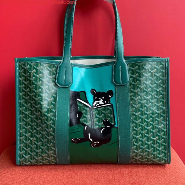 Replica Goyard VILLETMMLTY08CL08X Villette Tote Bag MM Green 3