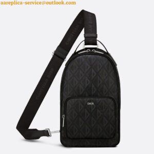 Replica Dior Mini Rider Sling Bag In Black CD Diamond Canvas