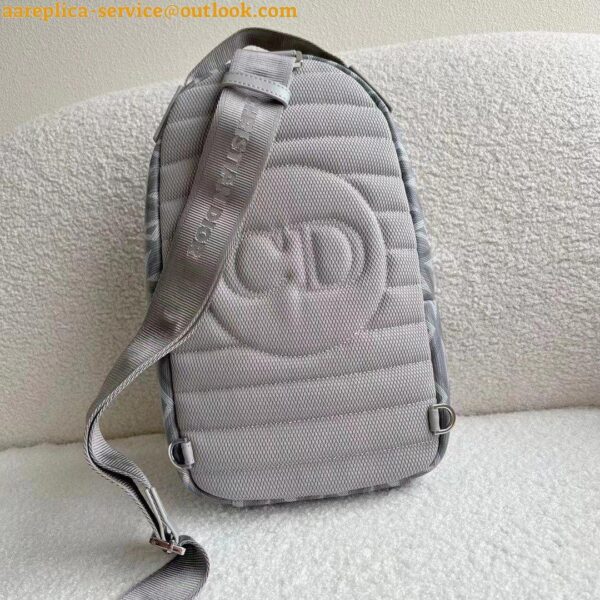 Replica Dior Mini Rider Sling Bag In Gray CD Diamond Canvas 6