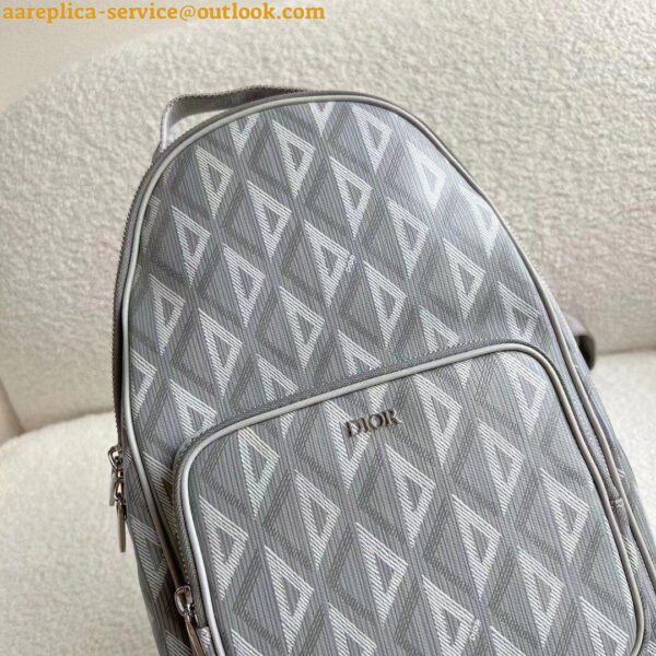 Replica Dior Mini Rider Sling Bag In Gray CD Diamond Canvas 8