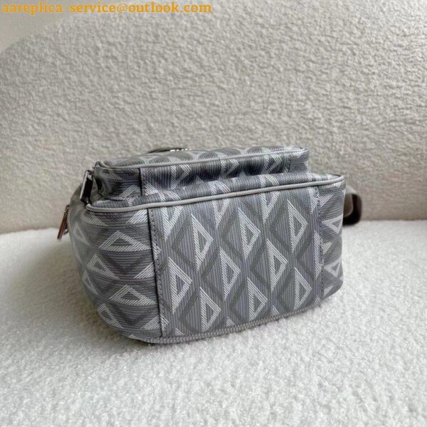 Replica Dior Mini Rider Sling Bag In Gray CD Diamond Canvas 9