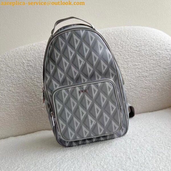 Replica Dior Mini Rider Sling Bag In Gray CD Diamond Canvas 10