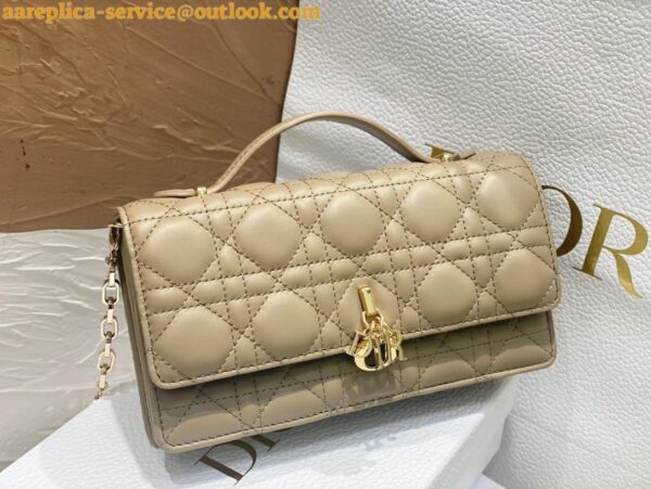 Replica Dior Miss Dior Mini Bag In Beige Cannage Lambskin 3