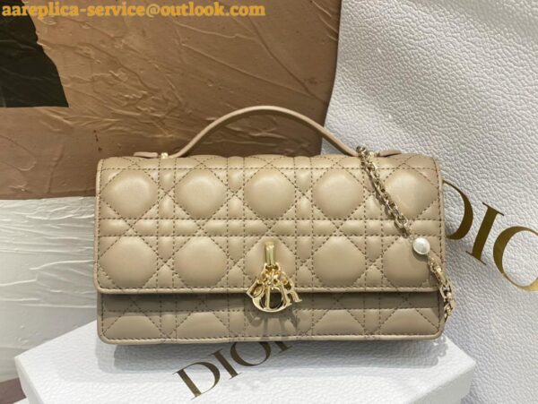 Replica Dior Miss Dior Mini Bag In Beige Cannage Lambskin 7