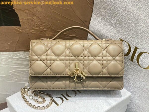 Replica Dior Miss Dior Mini Bag In Beige Cannage Lambskin 9