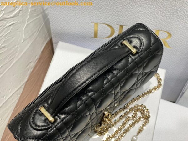 Replica Dior Miss Dior Mini Bag In Black Cannage Lambskin 3