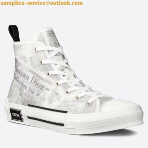 Replica Dior Men's B23 High-top Sneakers In Canvas with Newspaper Print