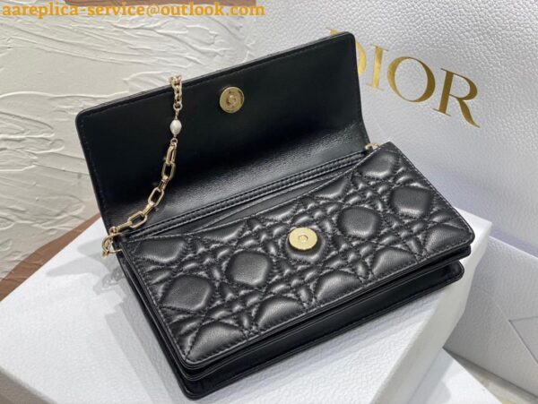 Replica Dior Miss Dior Mini Bag In Black Cannage Lambskin 9