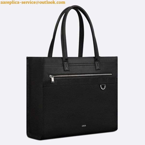 Replica Dior Safari Tote Bag in Black Grained Calfskin