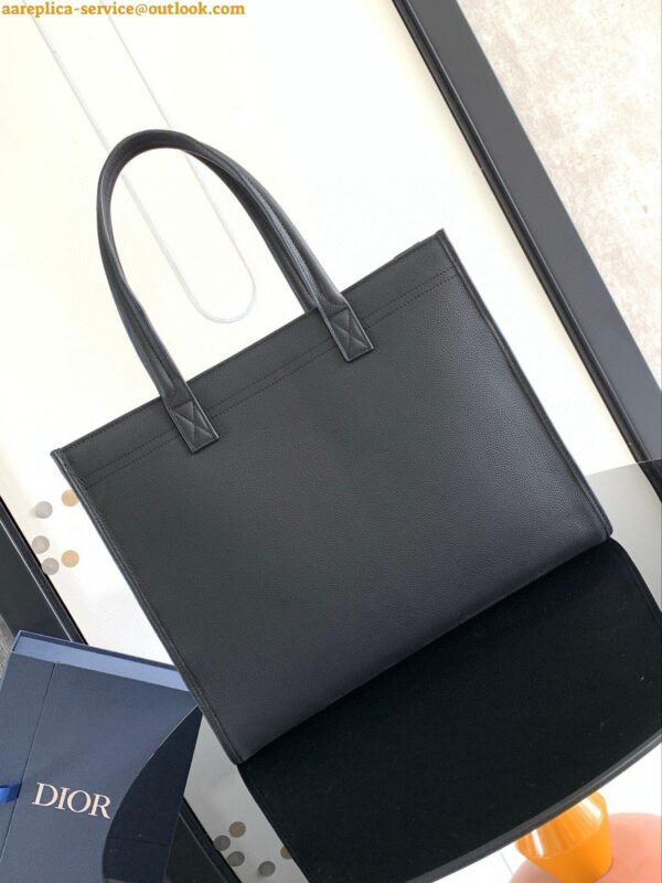 Replica Dior Safari Tote Bag in Black Grained Calfskin 4