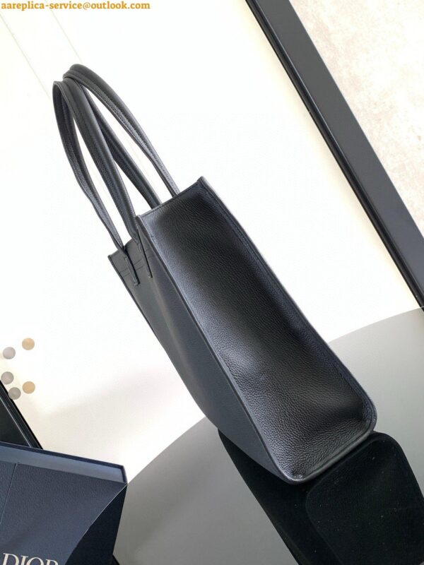 Replica Dior Safari Tote Bag in Black Grained Calfskin 6