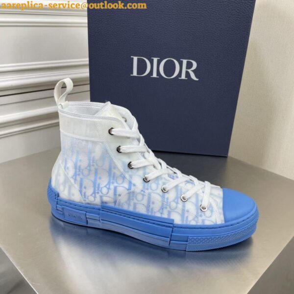 Replica Dior Men's B23 High-top Sneakers In Gradient Blue Oblique Canvas 3