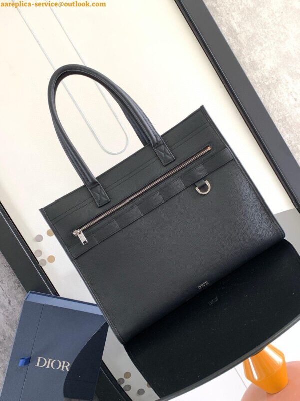 Replica Dior Safari Tote Bag in Black Grained Calfskin 9