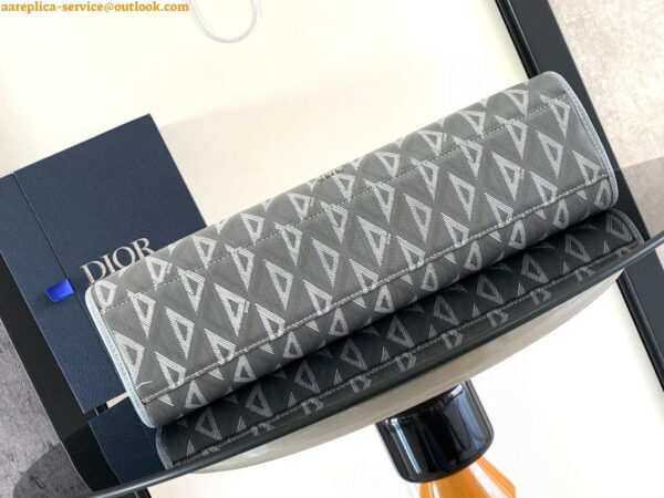 Replica Dior Safari Tote Bag in Grey CD Diamond Canvas 4