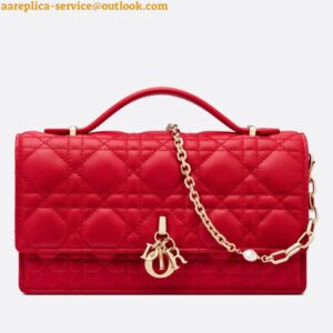 Replica Dior Miss Dior Mini Bag In Red Cannage Lambskin