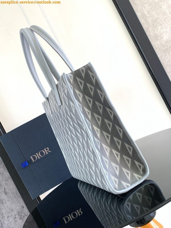 Replica Dior Safari Tote Bag in Grey CD Diamond Canvas 7