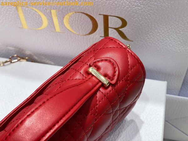 Replica Dior Miss Dior Mini Bag In Red Cannage Lambskin 2