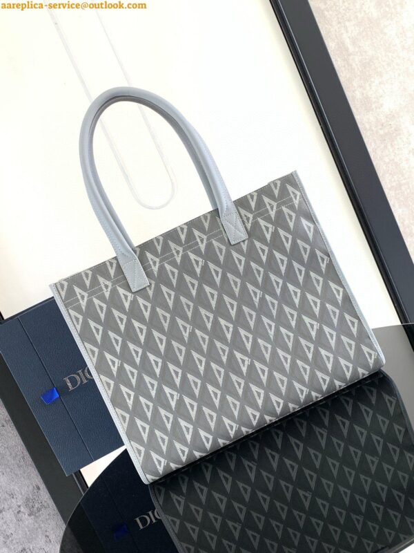 Replica Dior Safari Tote Bag in Grey CD Diamond Canvas 9