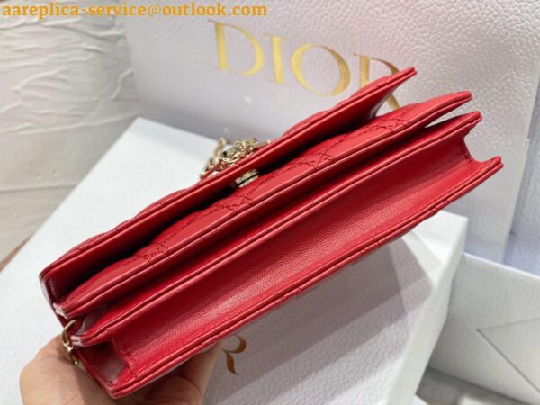 Replica Dior Miss Dior Mini Bag In Red Cannage Lambskin 4