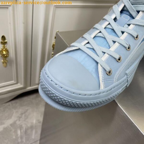 Replica Dior Men's B23 High-top Sneakers In Ligth Blue Oblique Canvas 5