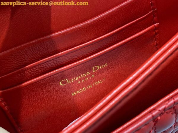 Replica Dior Miss Dior Mini Bag In Red Cannage Lambskin 6