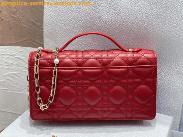 Replica Dior Miss Dior Mini Bag In Red Cannage Lambskin 7