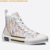 Replica Dior Men's B23 High-top Sneakers In White and Black Oblique Canvas 2