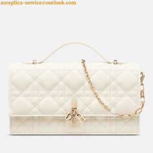 Replica Dior Miss Dior Mini Bag In White Cannage Lambskin