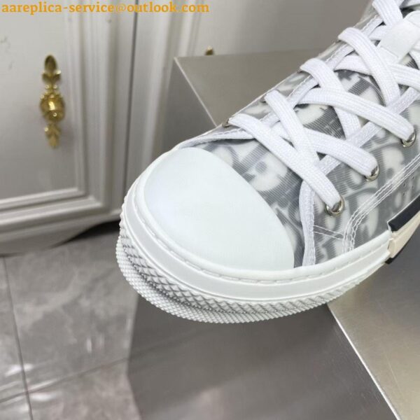 Replica Dior Men's B23 High-top Sneakers In White and Black Oblique Canvas 13