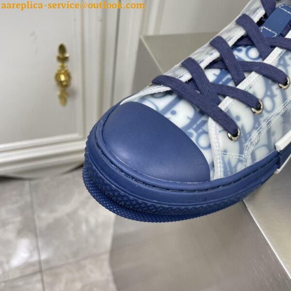 Replica Dior Men's B23 High-top Sneakers In White and Blue Oblique Canvas 6