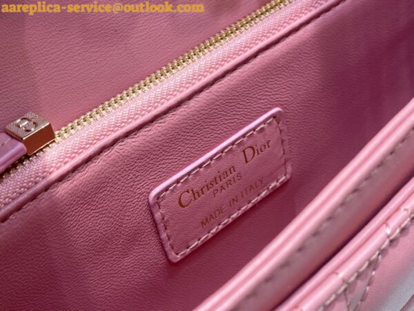 Replica Dior Miss Dior Top Handle Bag in Melocoton Pink Cannage Lambskin 10