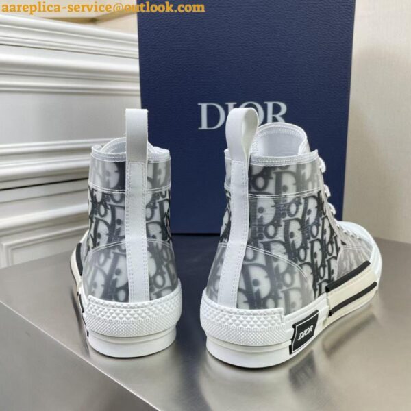 Replica Dior Men's B23 High-top Sneakers In White and Black Oblique Canvas 21