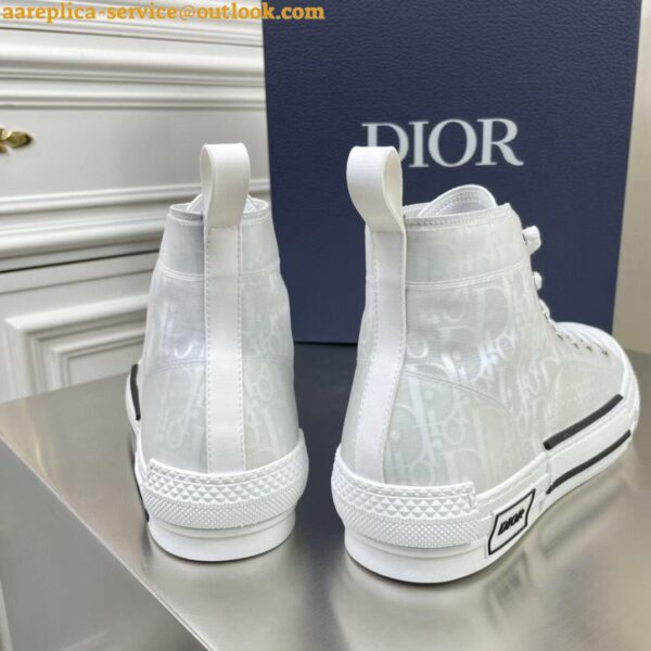 Replica Dior Men's B23 High-top Sneakers In White and Blue Oblique Canvas 17