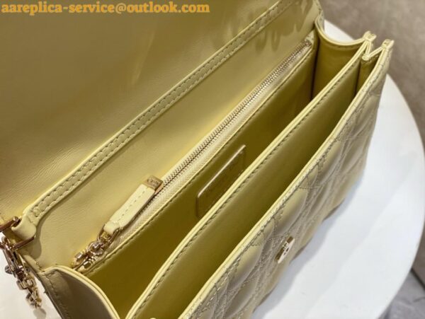 Replica Dior Miss Dior Top Handle Bag in Pastel Yellow Cannage Lambskin 9