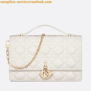 Replica Dior Miss Dior Top Handle Bag in White Cannage Lambskin