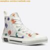 Replica Dior Men's B23 High-top Sneakers with Green and Yellow Print