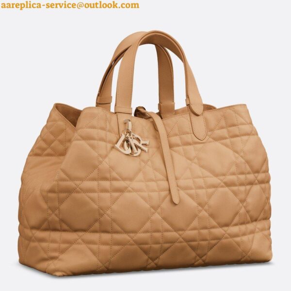 Replica Dior Toujours Large Bag in Brown Macrocannage Calfskin 3