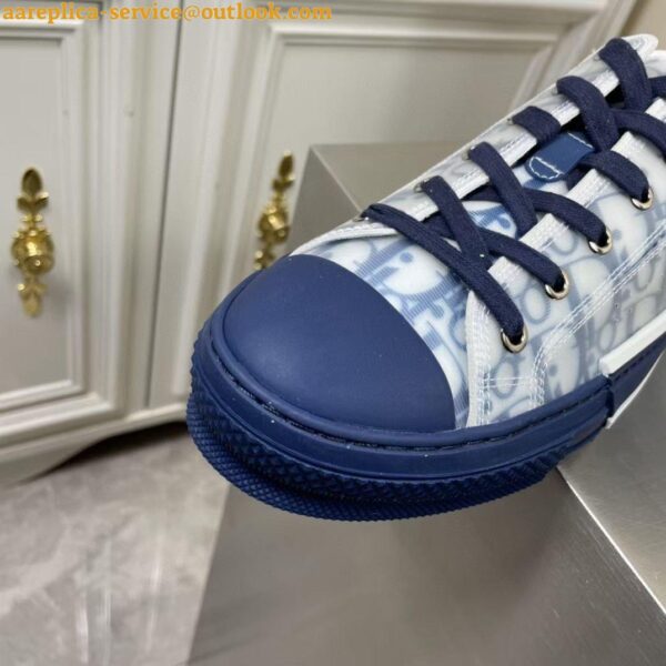 Replica Dior Men's B23 Low-top Sneakers In Blue Oblique Canvas 3