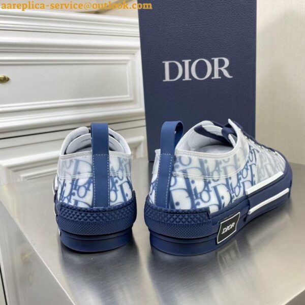 Replica Dior Men's B23 Low-top Sneakers In Blue Oblique Canvas 9