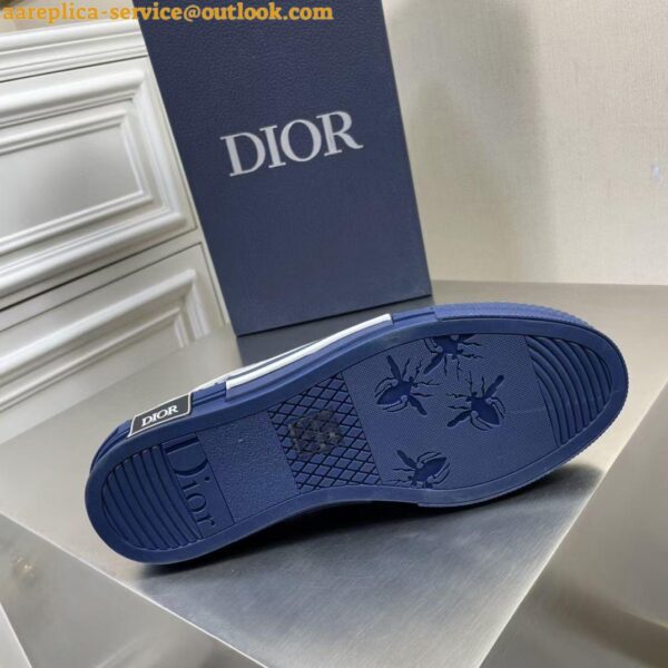 Replica Dior Men's B23 Low-top Sneakers In Blue Oblique Canvas 10