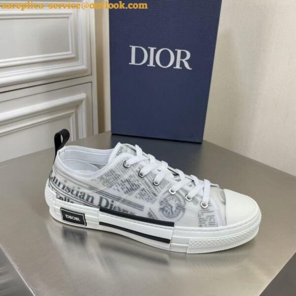 Replica Dior Men's B23 Low-top Sneakers In Canvas with Arsham Motif 4