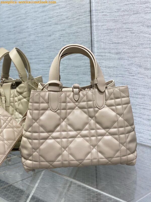 Replica Dior Toujours Medium Bag in Beige Macrocannage Calfskin 8