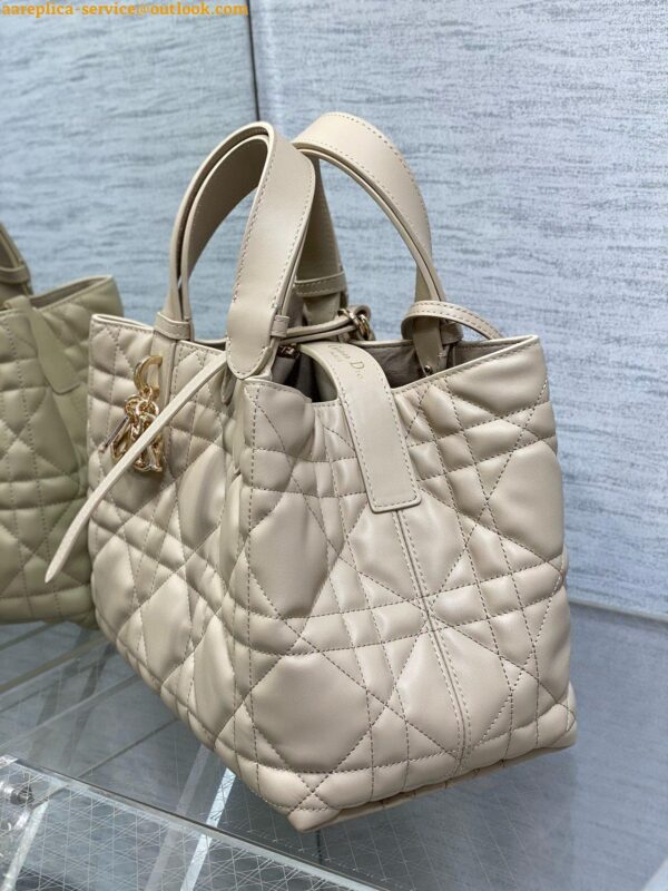 Replica Dior Toujours Medium Bag in Beige Macrocannage Calfskin 10