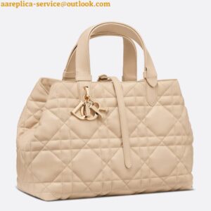 Replica Dior Toujours Medium Bag in Beige Macrocannage Calfskin